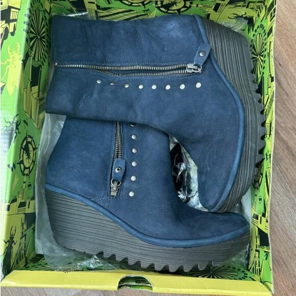 Fly London Cupido Boot in Ocean/Chocolate Size 40/8.5-9 - Picture 1 of 8